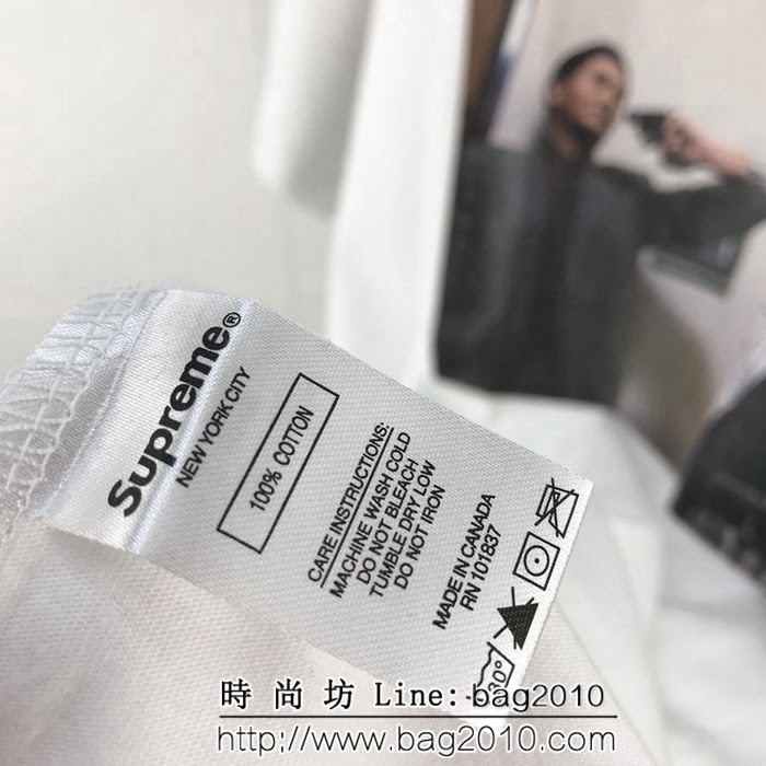 SUPREME 19春夏新款 喋血雙雄 純棉汗布 男款白色短袖 ydi1332